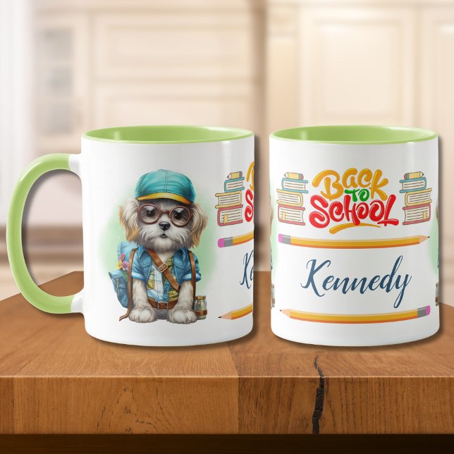 Mug Retour À L'École Chien Portant Le Sac À Dos Person (Créateur téléchargé)