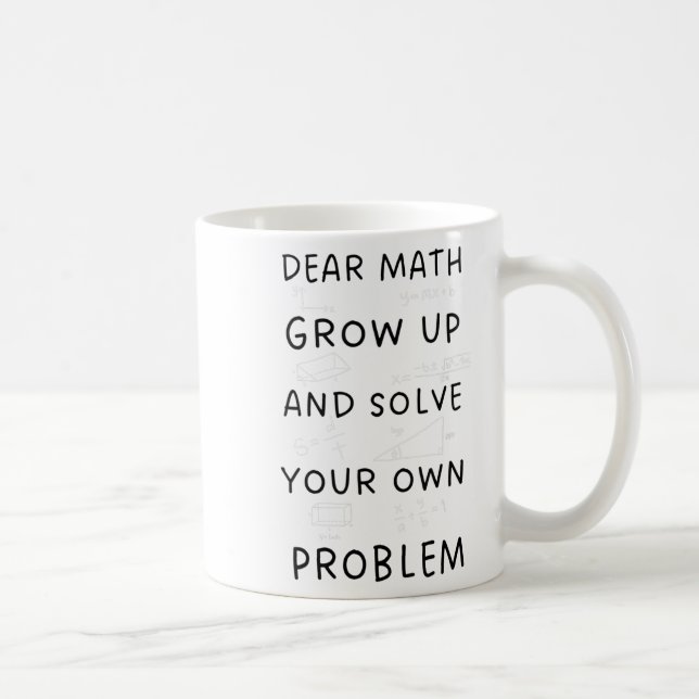Mug Retour À L'École Citation Math Pour Filles Garçons (Droite)