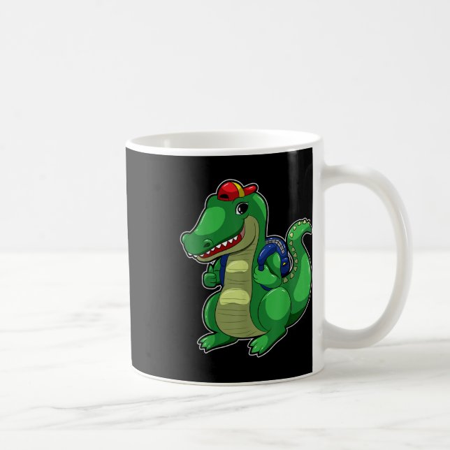 Mug Retour à l'école Crocodile mignon Drôle de sac à d (Droite)