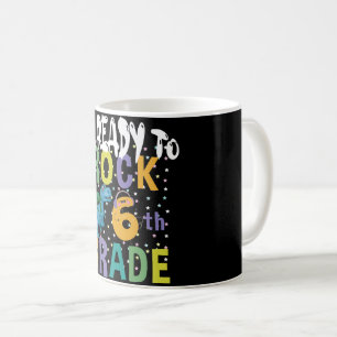 Mug Retour à l'école Je suis prêt à rocher Dino 6e ann