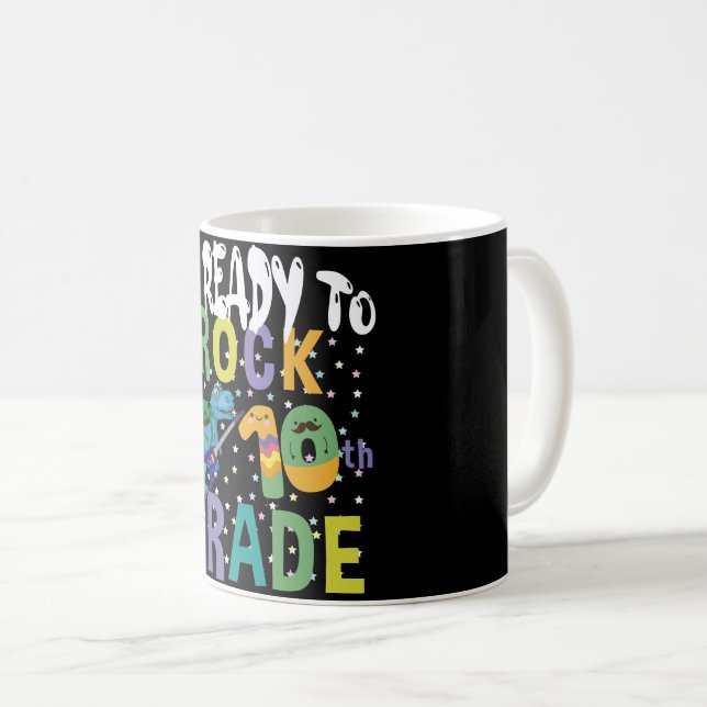 Mug Retour à l'école Je suis prêt à rocker 10e année D (Devant droit)
