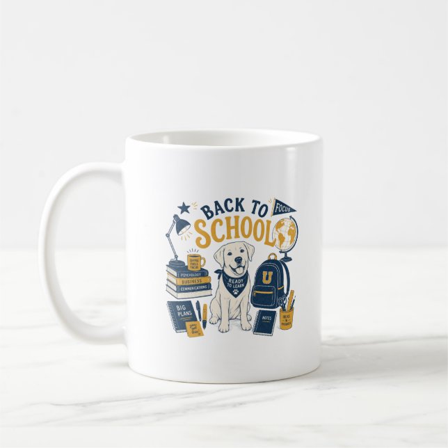 Mug Retour à l'école Labrador esthétique vintage (Gauche)
