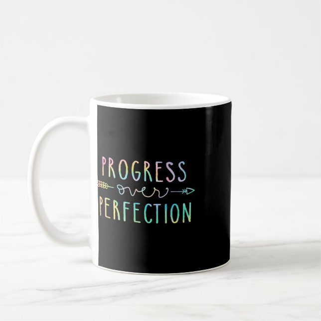 Mug Retour à l'école Progrès Plutôt que Perfection Mot (Gauche)