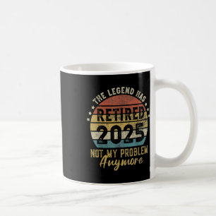 Mug Retraité 2025 Pas mon problème Plus Vintage Rétro