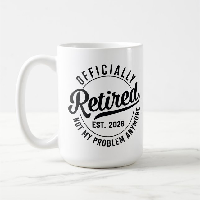 Mug Retraité 2026 plus mon problème retraite (Gauche)