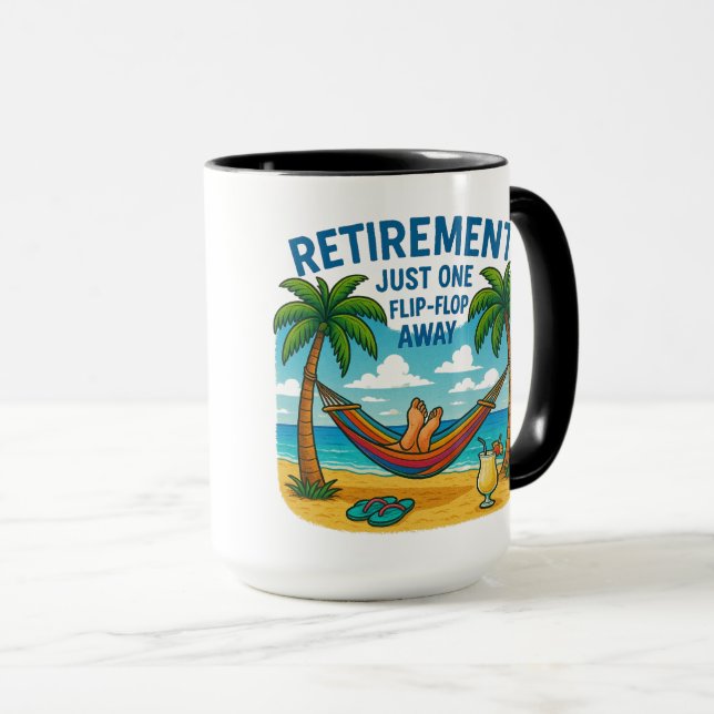 ☕ Mug : "Retraite : à un pas de la liberté" (Devant droit)