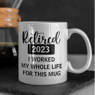 Mug Retraité Année personnalisée Date de travail Toute