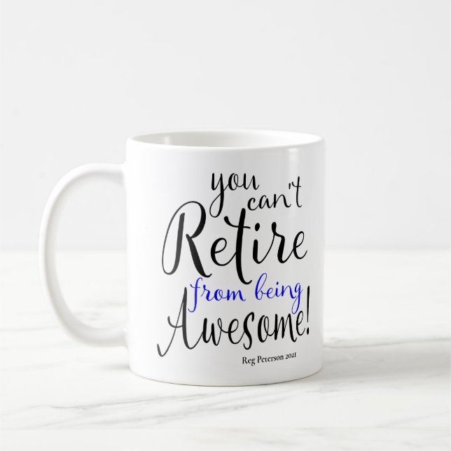 Mug Retraite d'agent de police Ligne bleue mince (Gauche)