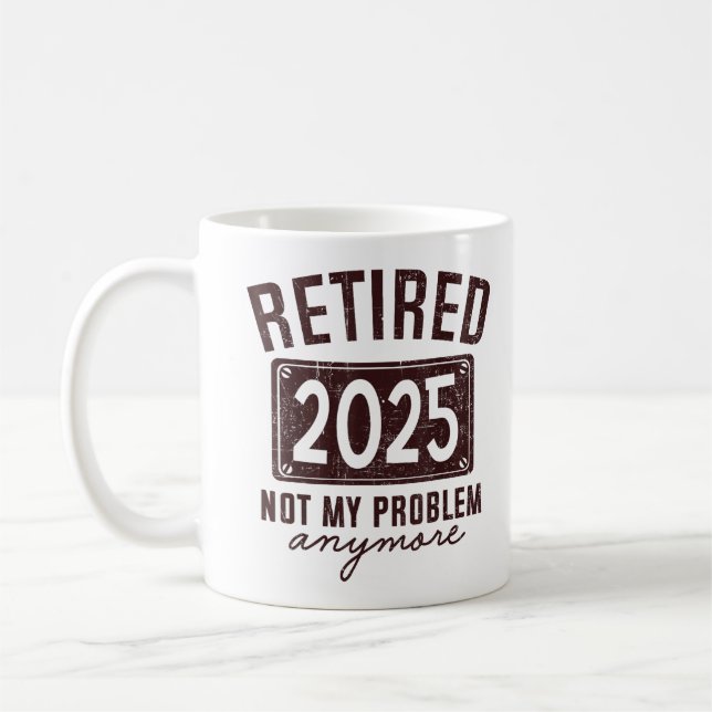 Mug Retraite De 2025 Pour Hommes Femmes Humour (Gauche)
