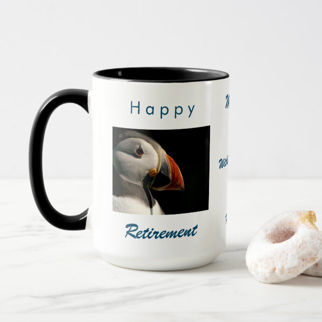 Mug Retraite De L'Amoureux Des Oiseaux De Puffin Pour  (Avec donut)