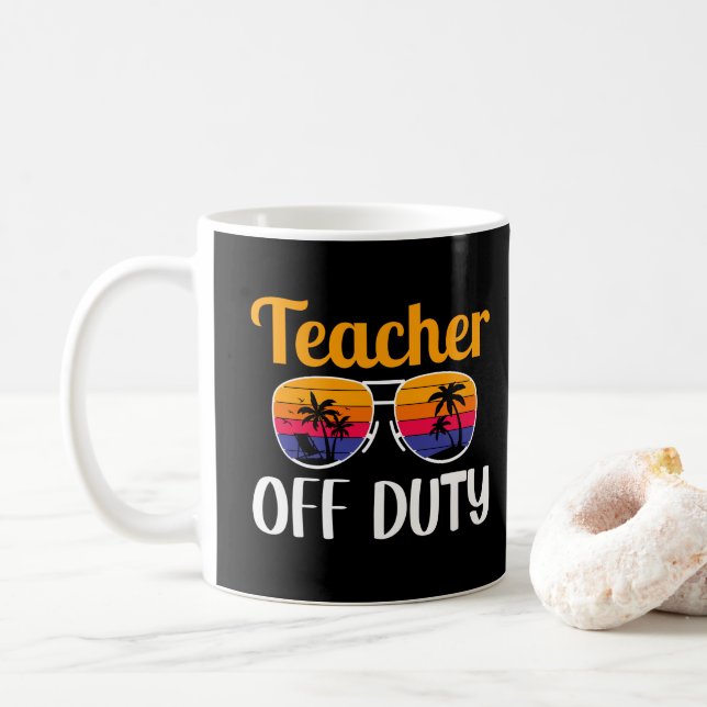 Mug Retraite d'enseignant, Lunettes de soleil, Hors se (Avec donut)