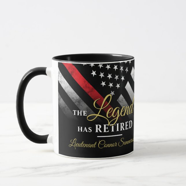 Mug Retraite d'un pompier Département des pompiers Pom (Gauche)