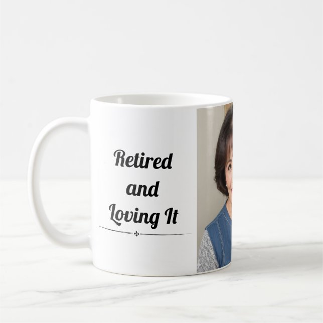 Mug Retraité et l'aimer personnalisé mignon nom image (Gauche)