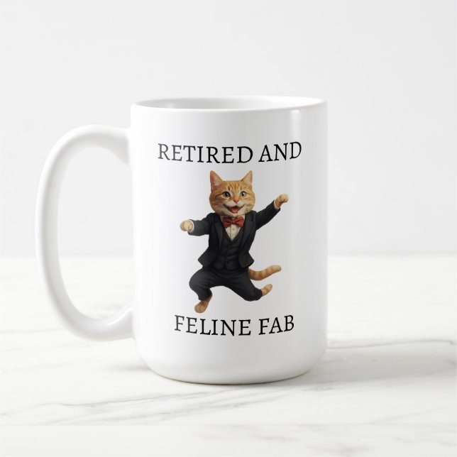 Mug Retraité & Feline Fab Mug, professeur de retraite (Gauche)