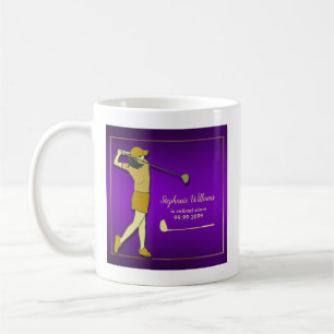 Mug Retraite Golf Party Classique Violet Golden Woman
