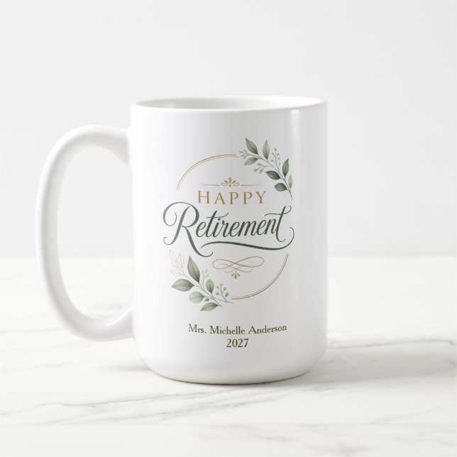 Mug Retraite Heureuse Personnalisée (Gauche)