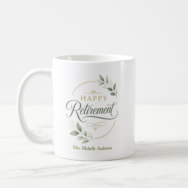 Mug Retraite Heureuse Personnalisée (Gauche)