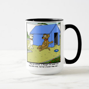 Mug Retraite occupée : Bande dessinée de chien