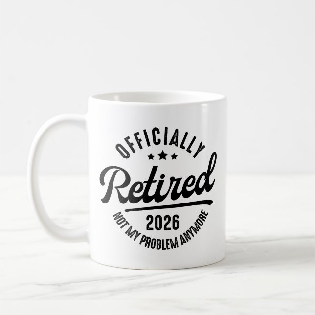 Mug Retraité Officiel 2026 Drôle de Retraite (Gauche)
