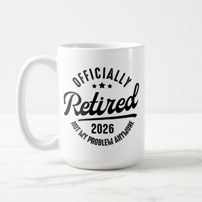 Mug Retraite officielle 2026 Drôle de retraite (Gauche)