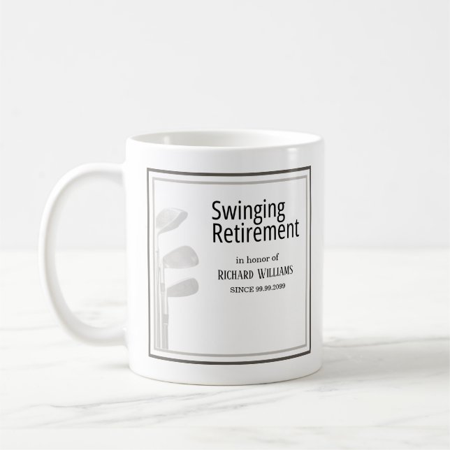 Mug Retraite Party Golf Moderne Entreprise Vert Noir (Gauche)