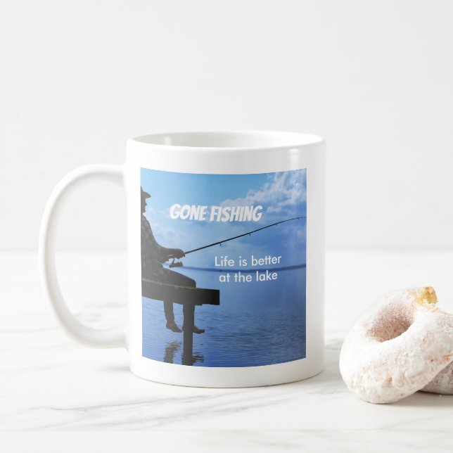 Mug Retraite Pêche Coucher du soleil Retraité Pêcheur (Avec donut)