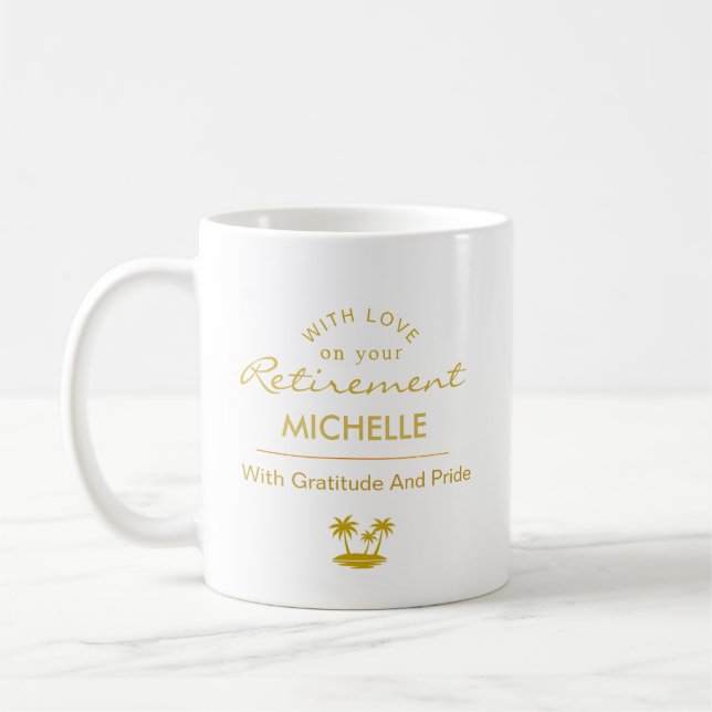 Mug Retraite Personnalisée Avec Gratitude Et Fierté (Gauche)