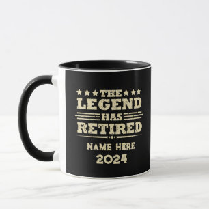 Mug Retraite personnalisée La légende a pris sa retrai