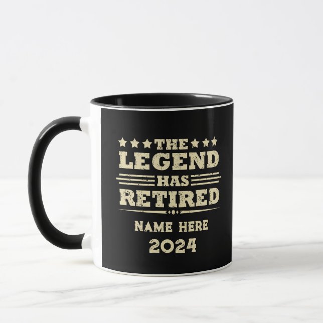 Mug Retraite personnalisée La légende a pris sa retrai (Gauche)