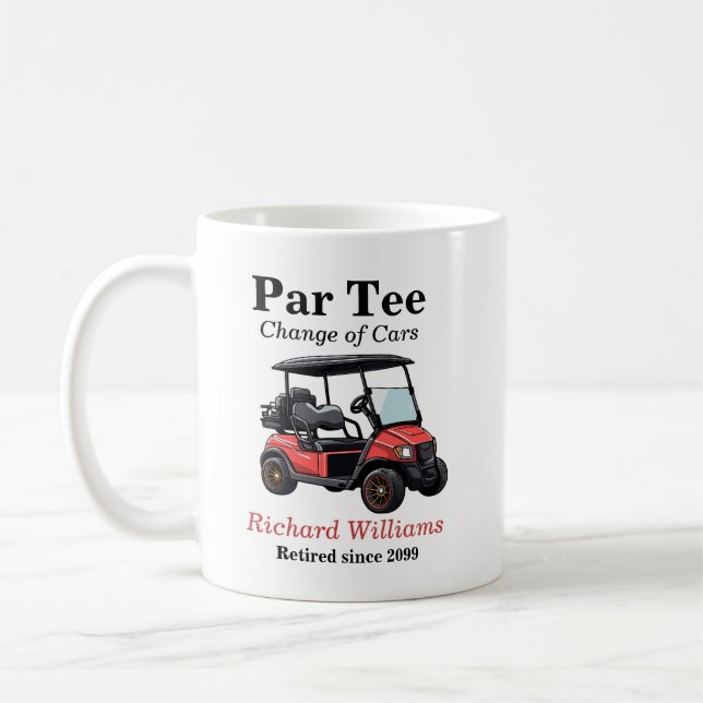 Mug Retraite Red Golf Panier Par Tee Thème (Gauche)