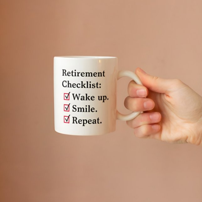 Mug Retraite Réveillez-vous Sourire Répéter (Créateur téléchargé)