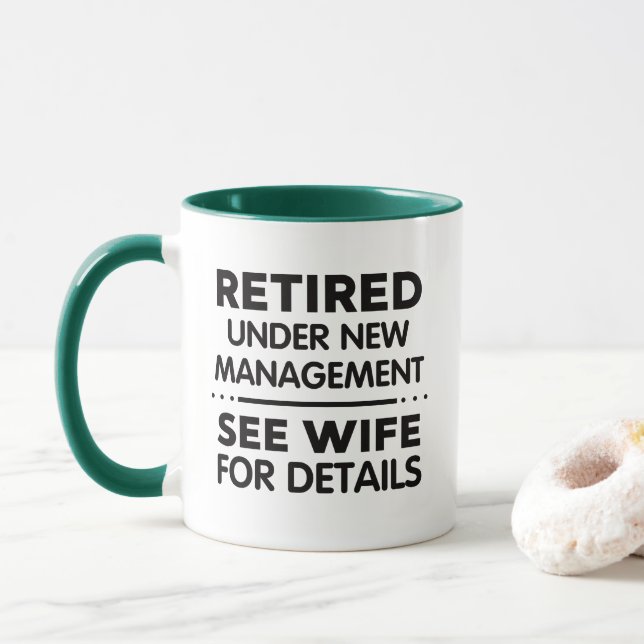 Mug Retraite sous nouvelle direction Drôle de retraite (Avec donut)