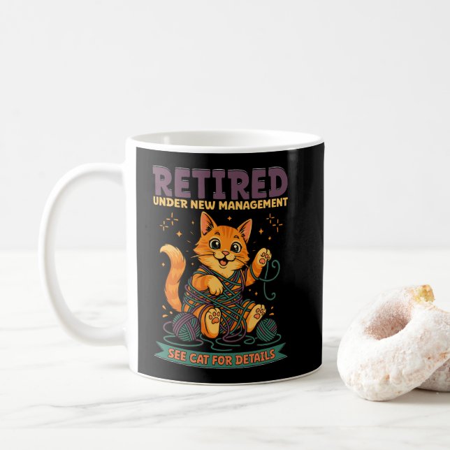 Mug Retraité Sous Nouvelle Direction Voir Chat Pour Le (Avec donut)