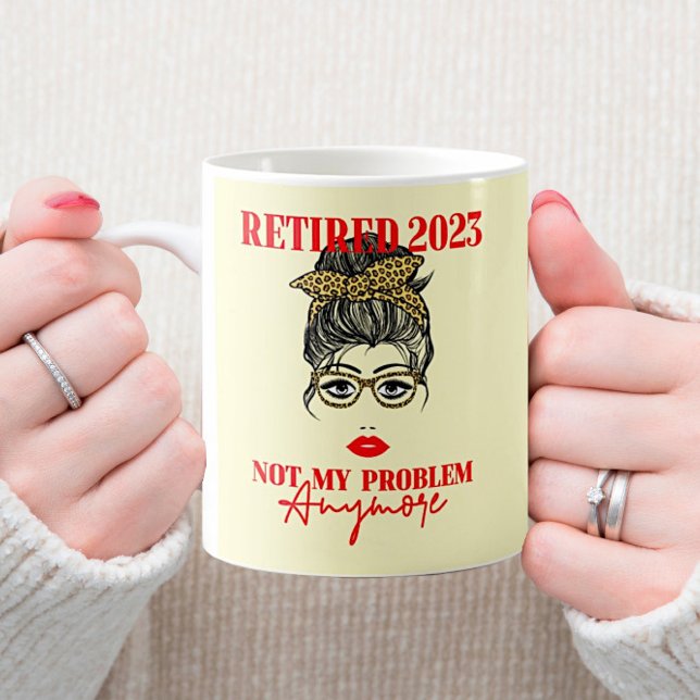 Mug Retraitée 2023 Femmes Retraite Face Lèvres Lunette (Créateur téléchargé)