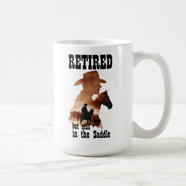 Mug Retraités toujours en selle Retraite western (Droite)