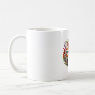 Mug Retrieuse d'or avec fleurs florales Broderie vi