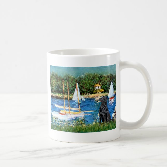 Mug Retriever à poil plat 1 - Voiliers (Droite)