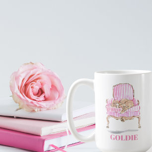 Mug Retriever d'or Preppy personnalisé pour les mamans