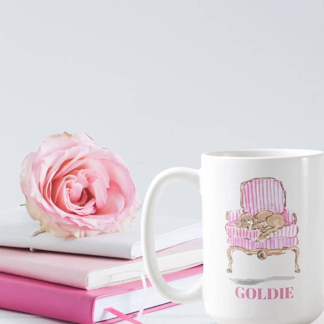 Mug Retriever d'or Preppy personnalisé pour les mamans (Créateur téléchargé)