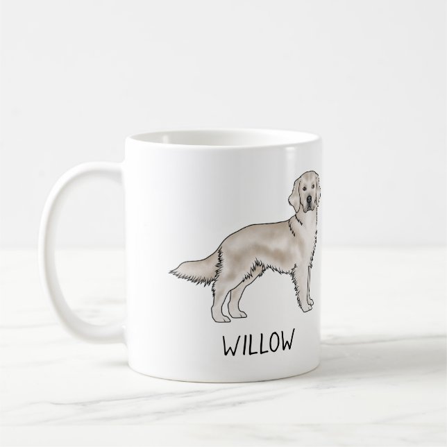 Mug Retriever du Golden couleur crème anglaise Nom per (Gauche)