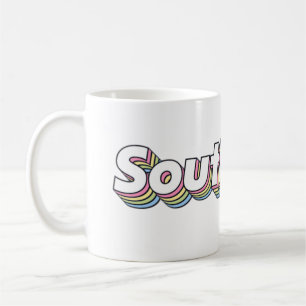 Mug Retro 1970s pastel Southpaw Frosted Glass Café M