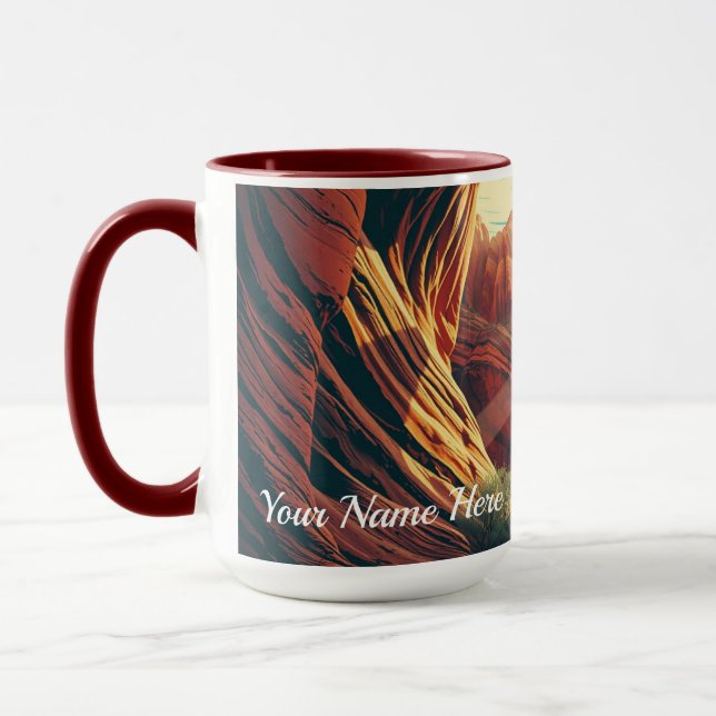 Mug Rétro 30s Parc national de Zion Coucher de soleil  (Gauche)