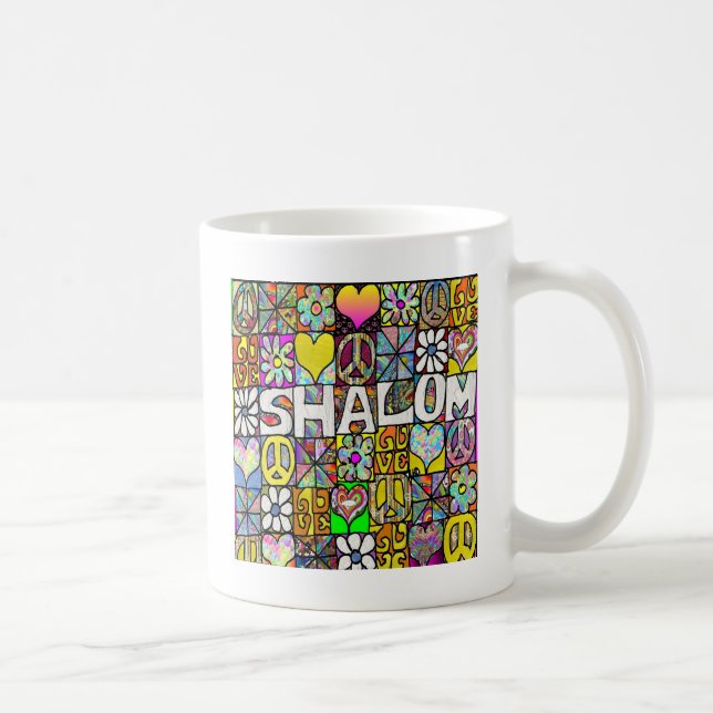 Mug Retro 60s Psychedelic Shalom LOVE (Droite)