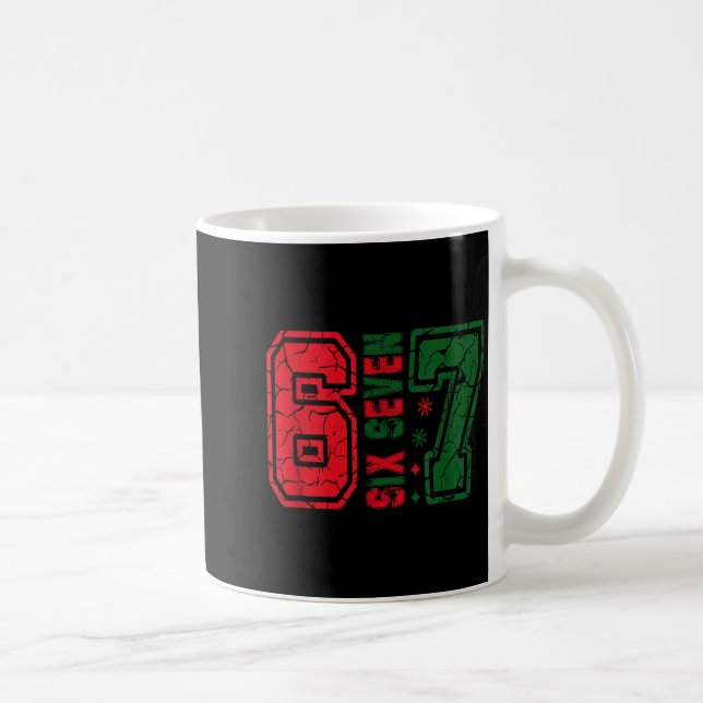 Mug Rétro 67 Drôle Six Sept Mème 6 7 Numéro Noël (Droite)