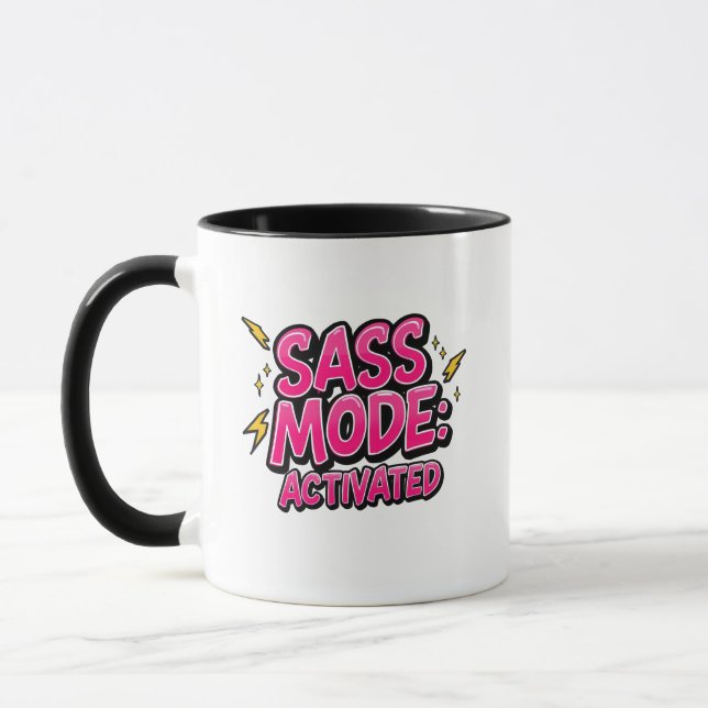 Mug Retro 90s "Sass Mode Activated" (Gauche)
