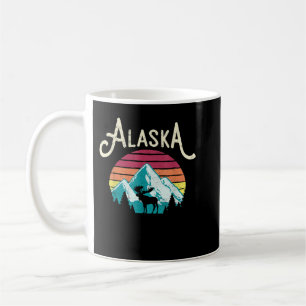 Mug Rétro Alaska, AK Montagnes de Juneau Faune Orignal
