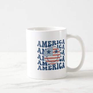 Mug Retro Amérique Super Usa Smile Face Patriotique 4è