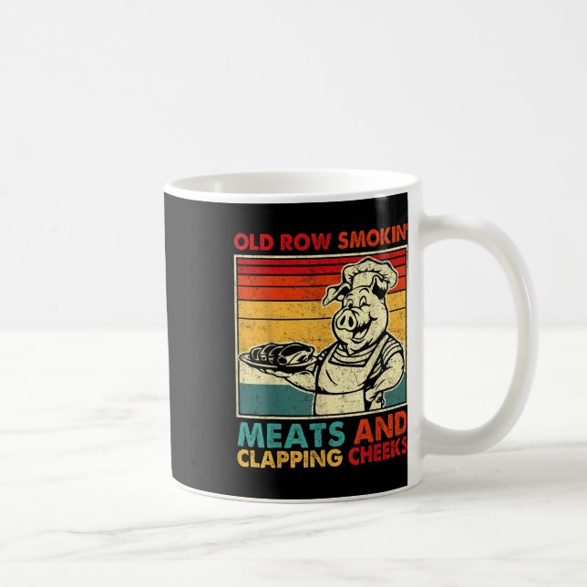 Mug Rétro Ancienne Rangée Fumant Des Viandes Et Claqua (Droite)