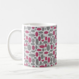 Mug rétro, années 60, pois, gris et rose