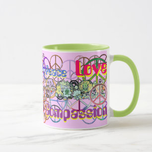 Mug Rétro Années 60 Signes de Paix en AbondancePaix Am